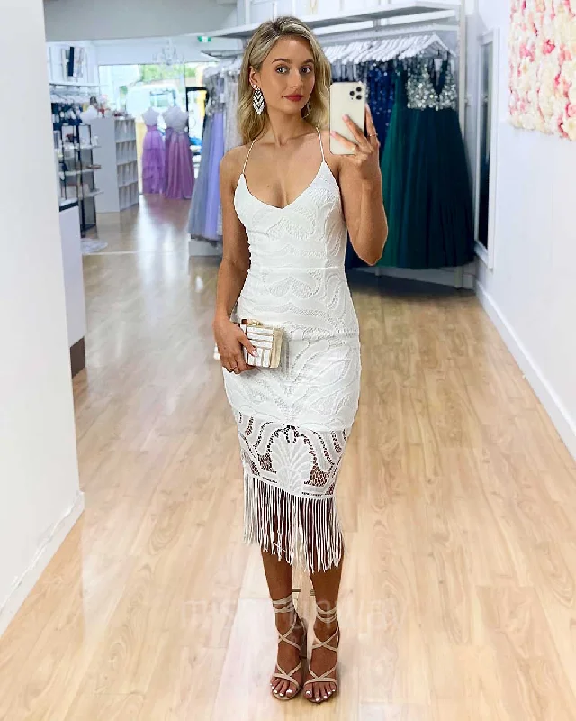 Khaleesi Lace Midi Dress - White