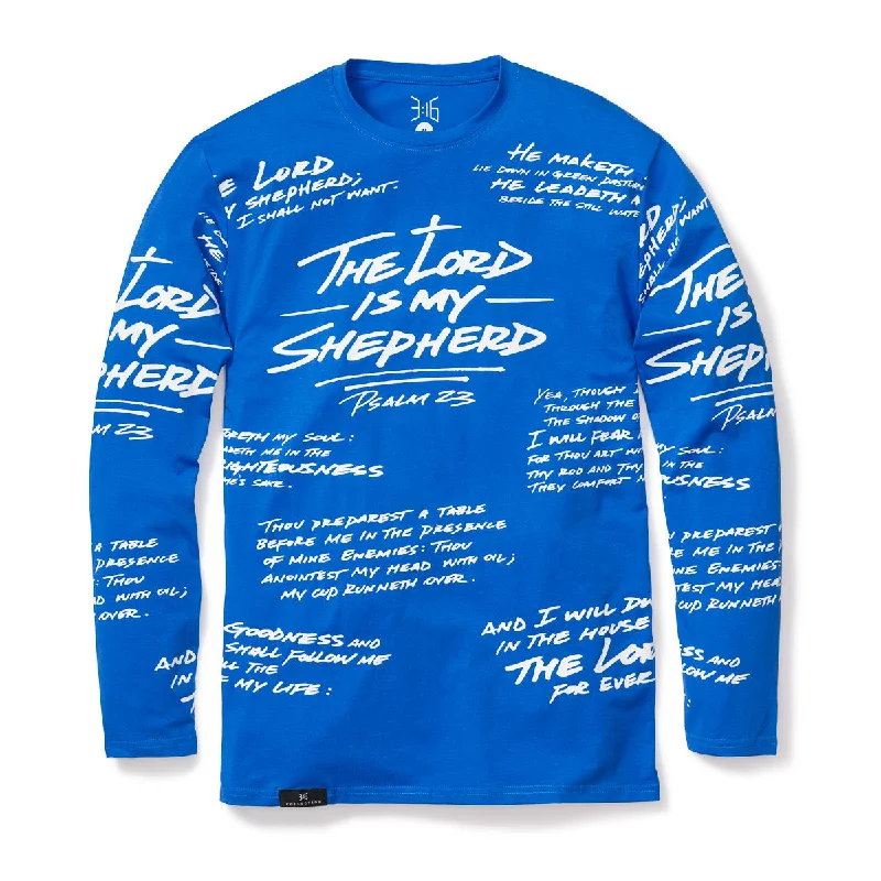 PSALM 23 - ALL OVER LONG SLEEVE - ROYAL BLUE