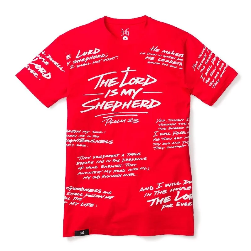 Psalm 23 - All Over Tee - Red