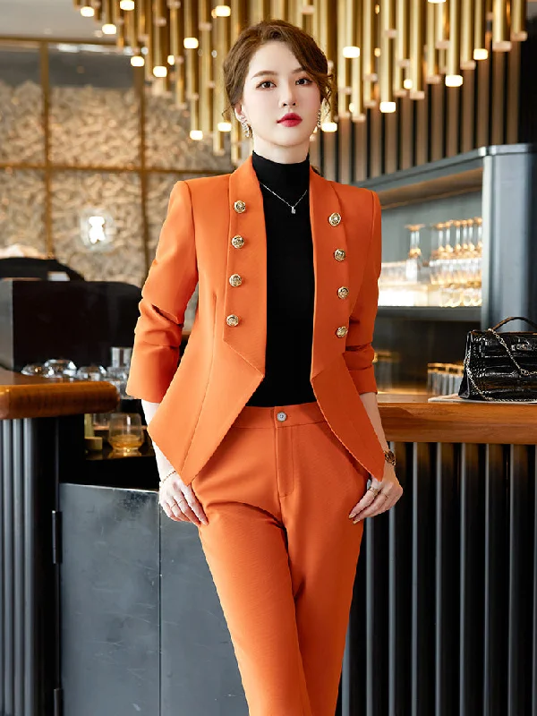 2 Piece Orange Pant Suit