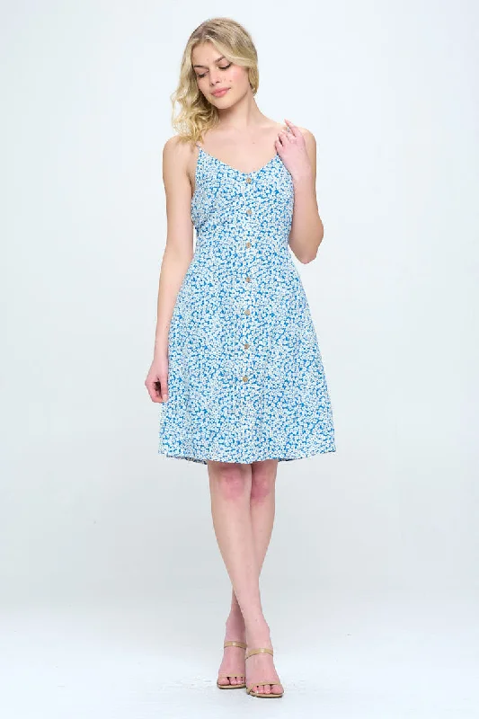 Ditsy Floral Print Spaghetti Strap Dress