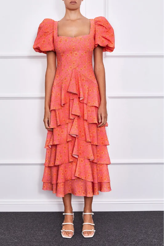 Nara Maxi Dress(Orange/Pink)