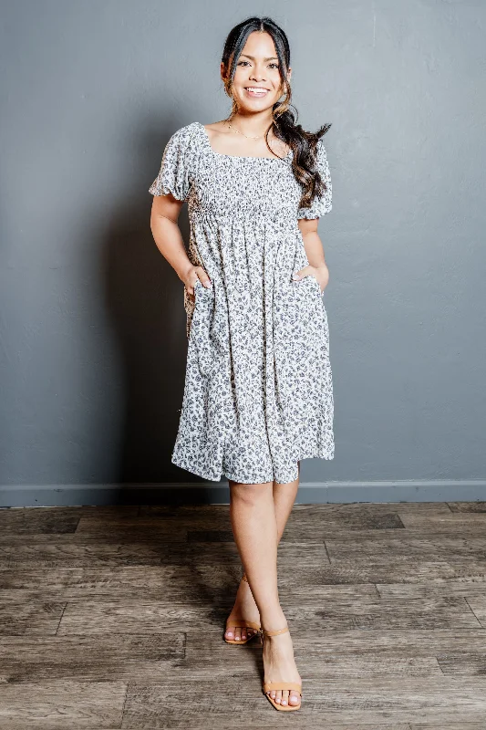 Short Sleeve Shirred Kimberly Dress