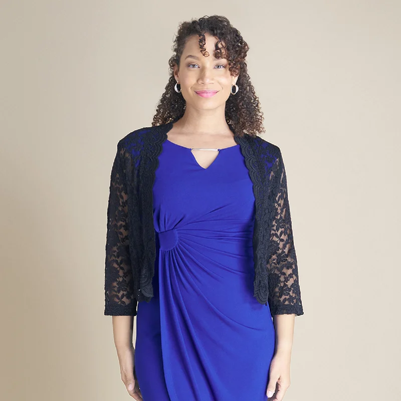 Talula Scalloped Lace Black Shrug