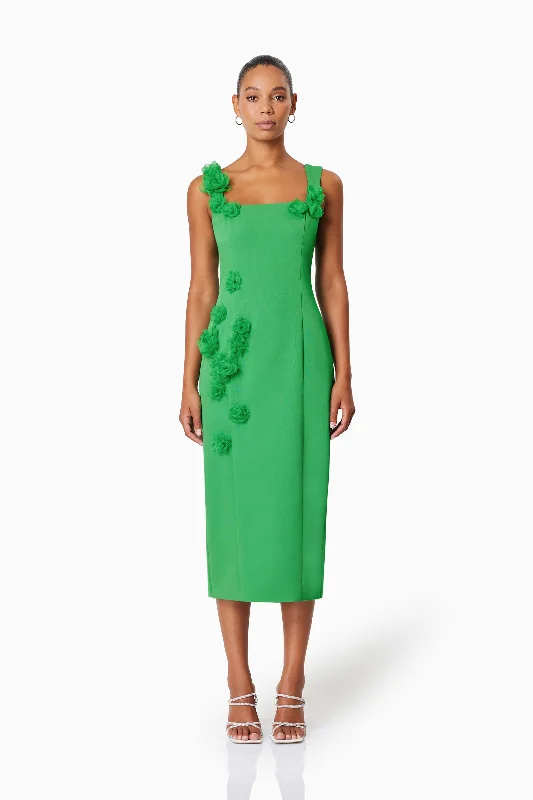 Valeria Eventwear Midi Dress In Green