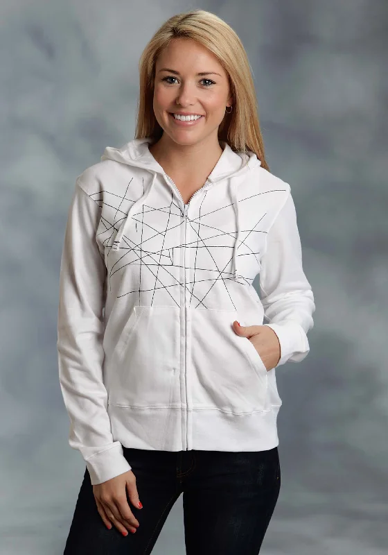 Women's White Full Zip Hoodie