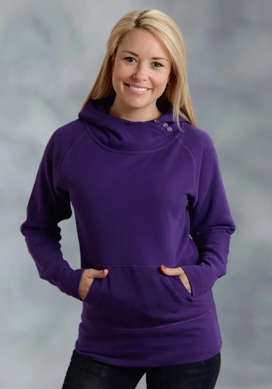 Women's Solid Purple Hoodie