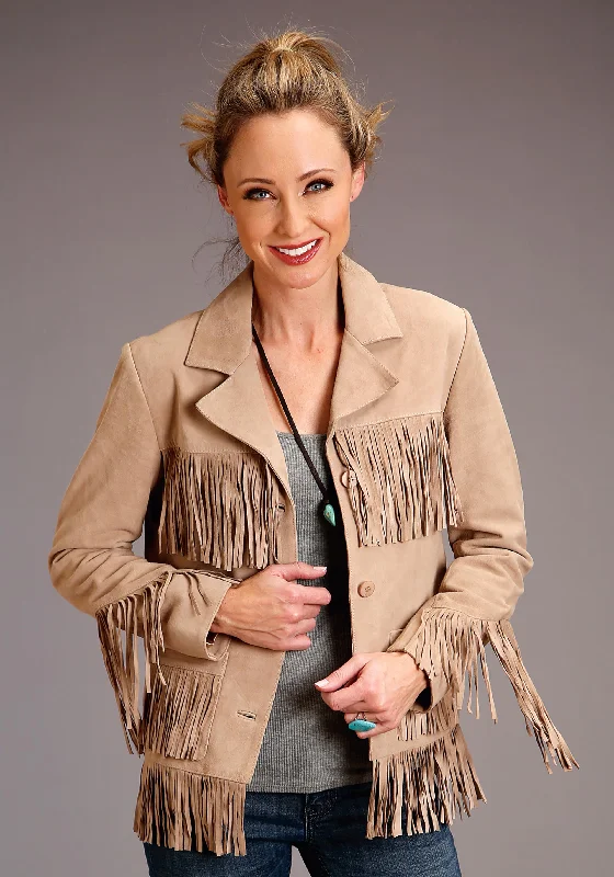 Women's Stetson Tan Suede Western Jacket w/ Fringe