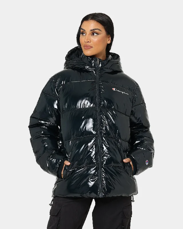 Champion High Shine Puffer Jacket Black