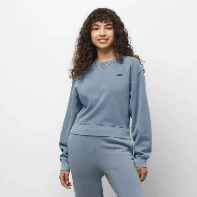 Concrete Wash Boxy Pullover Crew - Blue Mirage