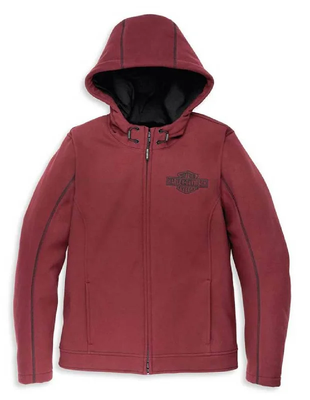 Harley-Davidson Women's Deflector Hooded Riding Fleece Red