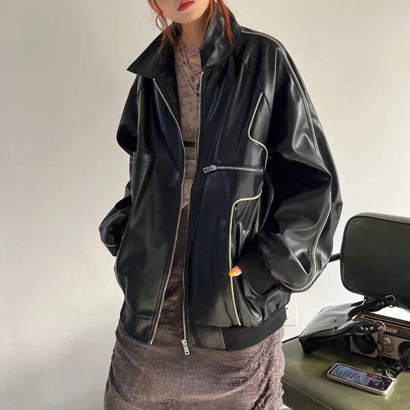 Loose Retro Hemming Lines Jacket