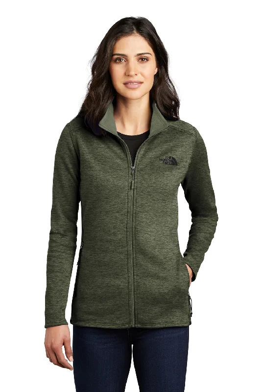 The North Face Womens Skyline Fleece Full Zip Jacket - Heather Four Leaf Clover Green - Closeout