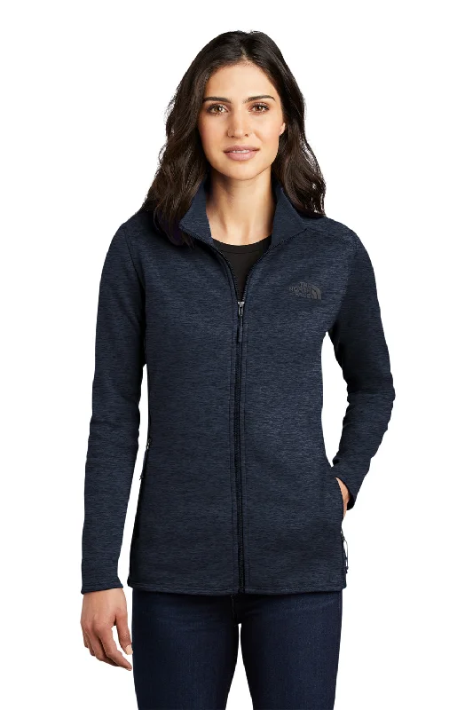 The North Face Womens Skyline Fleece Full Zip Jacket - Heather Urban Navy Blue - Closeout