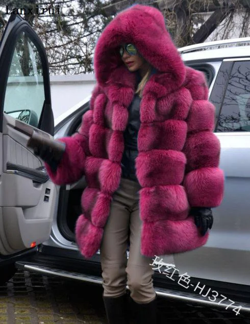 Women Winter Faux Fur Coat Cozy Jacket Open Front Hooded Thicken Pure Color Long Sleeve Warm Outwear Overcoat Plus Size