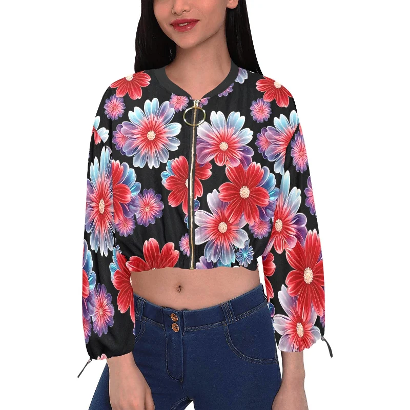 Women's Chiffon Cropped Jacket (Model H30)