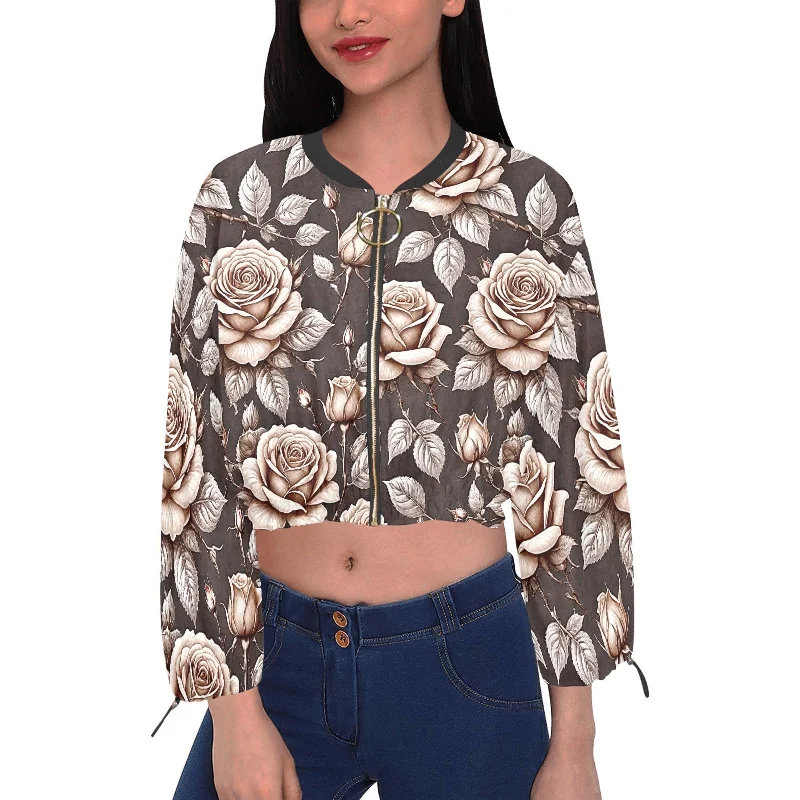 Women's Chiffon Cropped Jacket (Model H30)