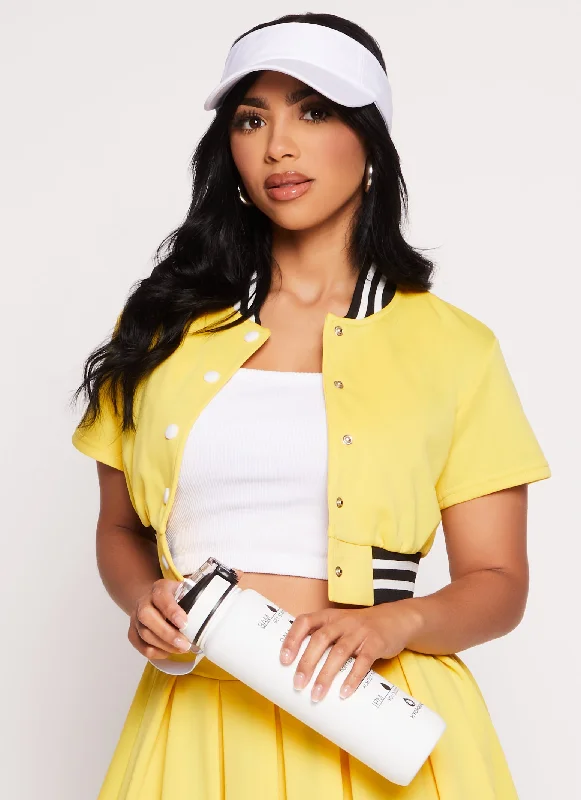 Daisy Short Sleeve Cropped Bomber Jacket