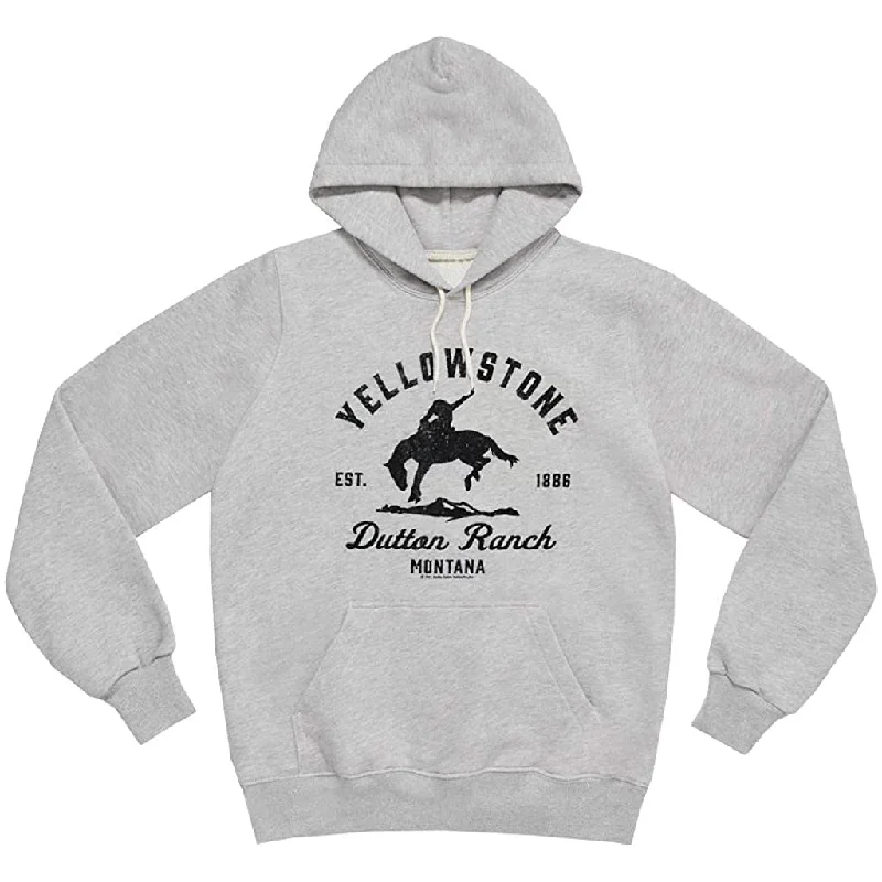 Yellowstone Men's Bucking Bronco Oxford Grey Hoodie 66-259-79