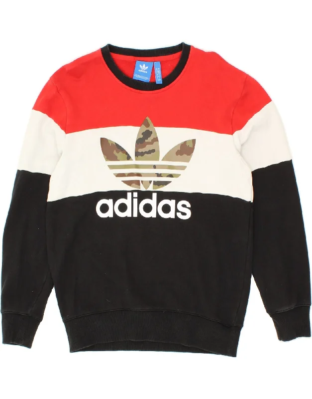 ADIDAS Mens Graphic Sweatshirt Jumper Small Multicoloured Colourblock