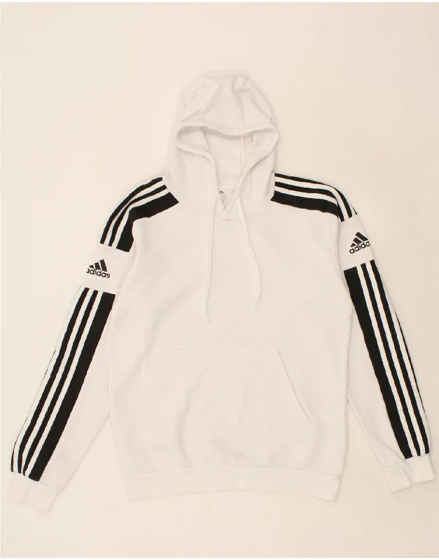 ADIDAS Mens Hoodie Jumper Small White Cotton