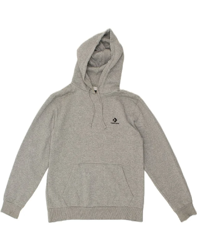 CONVERSE Mens Hoodie Jumper Small Grey