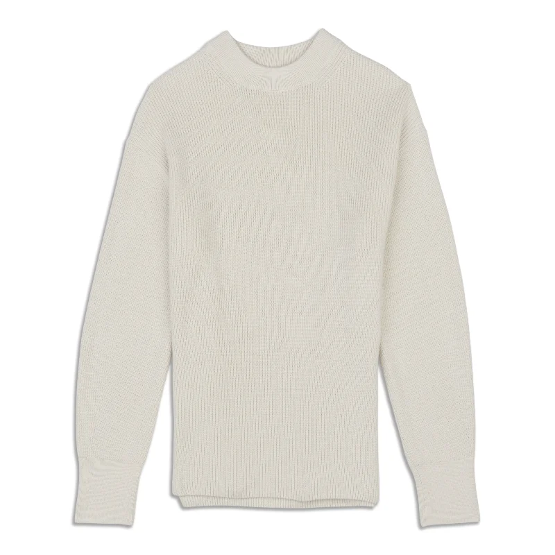 Merino Wool-Blend Rib Crewneck Sweater - Resale