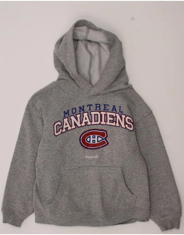 REEBOK Boys Montreal Canadiens Graphic Hoodie Jumper 7-8 Years Small  Grey