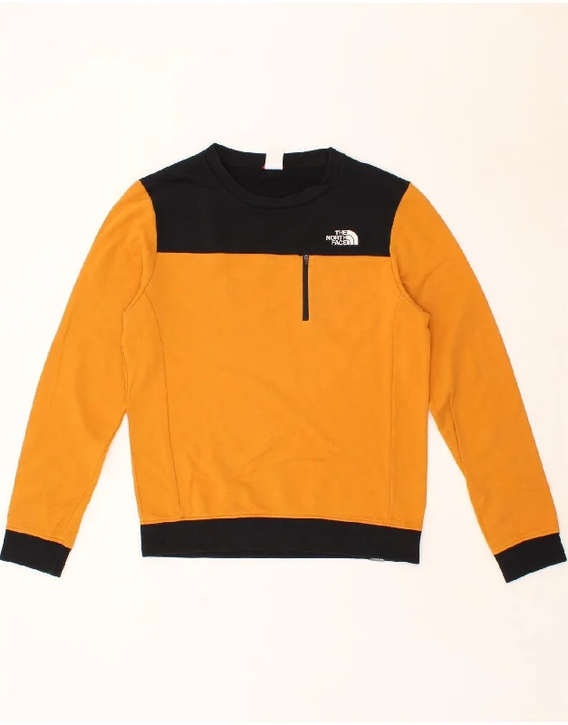 THE NORTH FACE Mens Sweatshirt Jumper Medium Yellow Colourblock Cotton