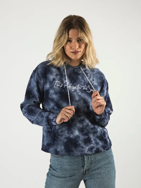 SALTY CREW SAND SET TIE DYE CROP HOODIE - CLEARANCE