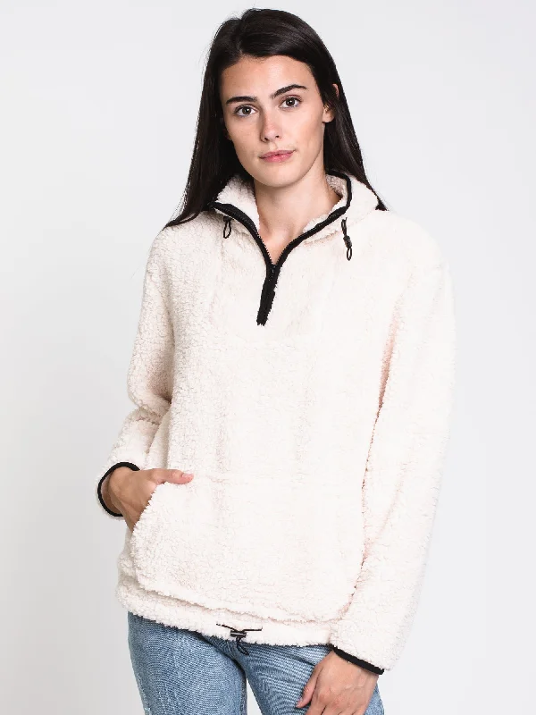 WOMENS SHERPA ZIP PULLOVER - CLEARANCE