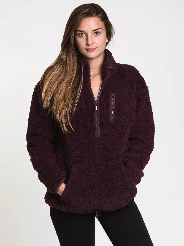 WOMENS TEDDY SHERPA QUARTER ZIP - CLEARANCE