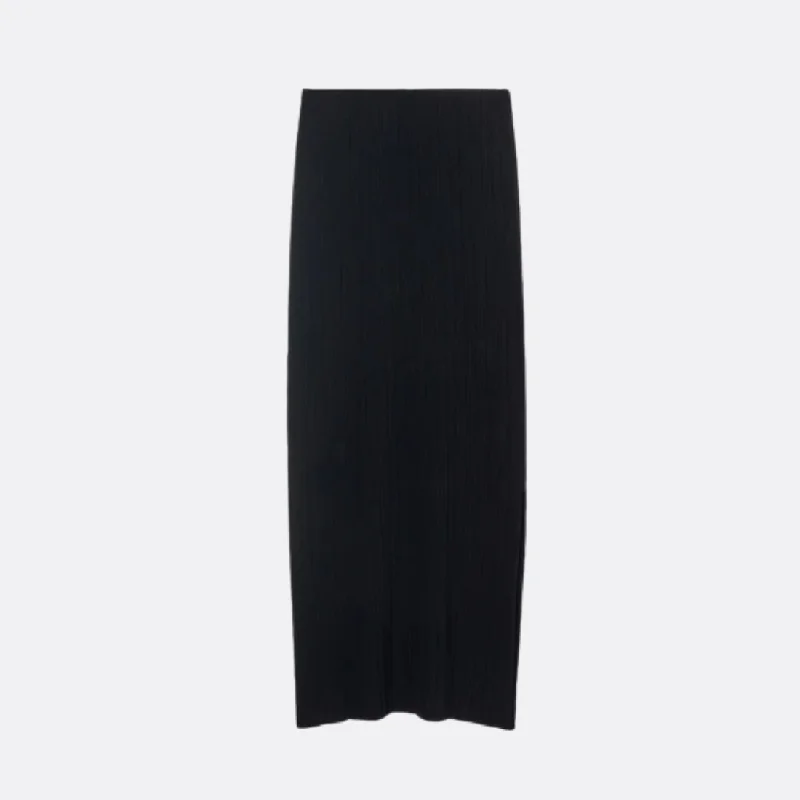 Ribbed straight-fit skirt