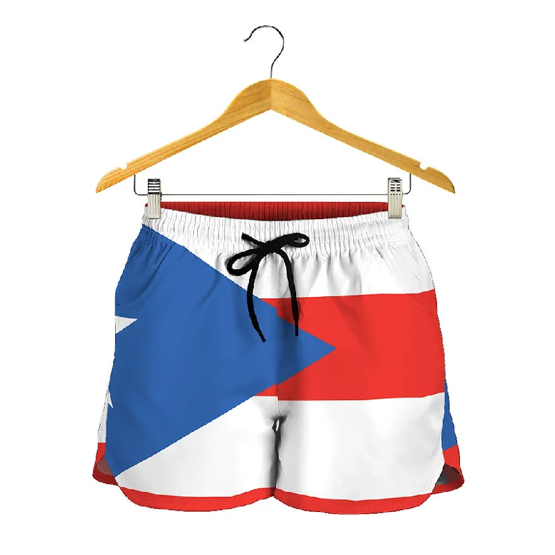 Puerto Rican Flag Print Women's Shorts