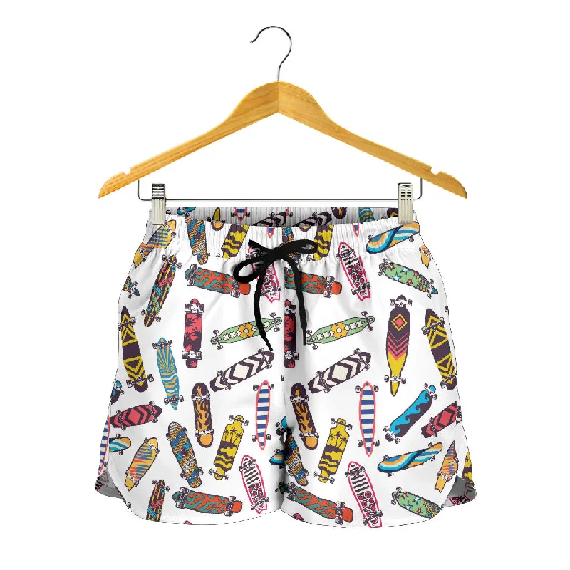 Skate Board Pattern Print Design 05 Women Shorts