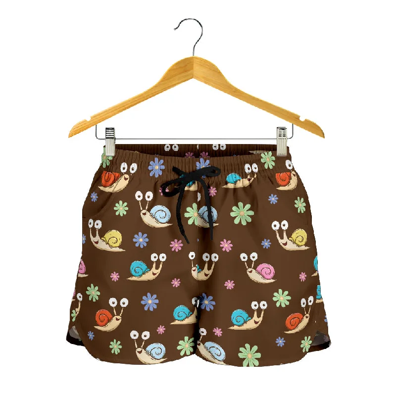 Snail Pattern Print Design 03 Women Shorts