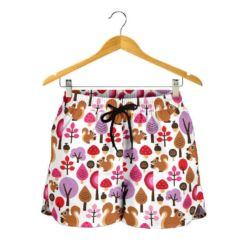 Squirrel Pattern Print Design 02 Women Shorts