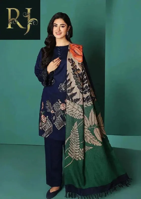 AlKaram Women Unstitched Blue Lawn By RJ