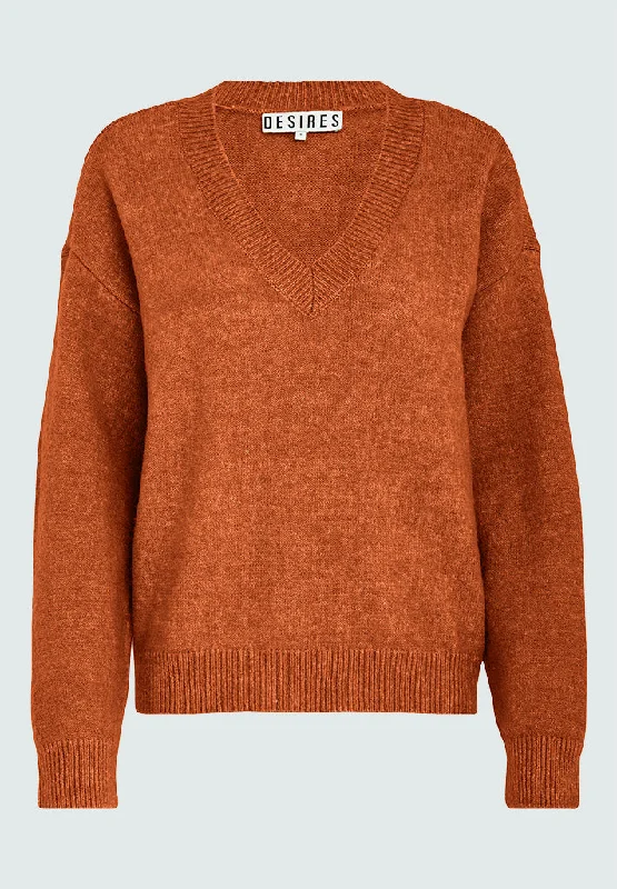 Gea V-Neck Pullover - Harvest Pumpkin