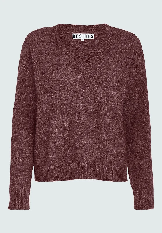 Gea V-Neck Pullover - Sassafras Bordeaux