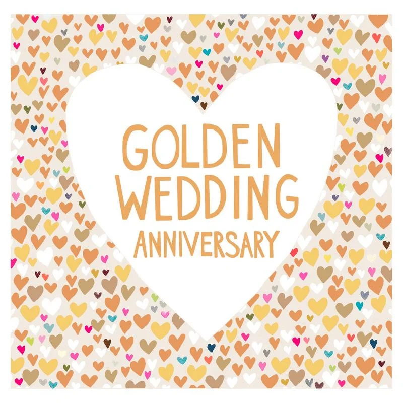 Golden Wedding Anniversary Hearts