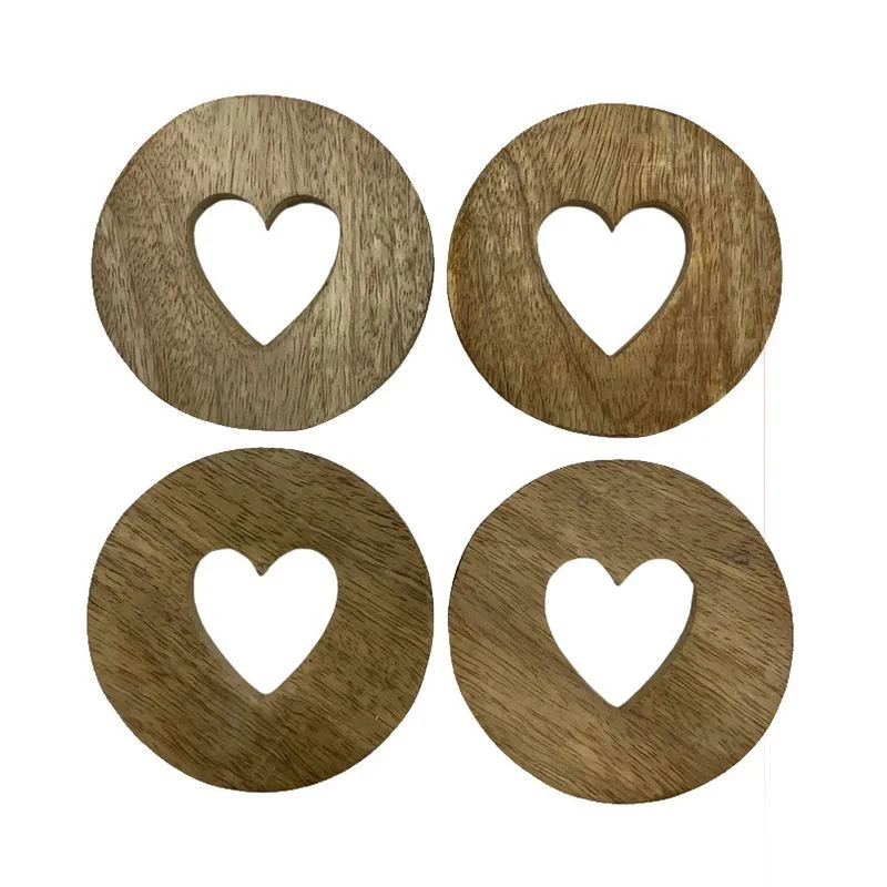 My Gifts Trade Heart Cut-Out Wooden Coaster Set