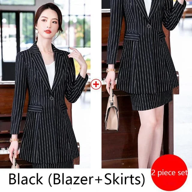 Black(Blazer+Skirt) Suit Set