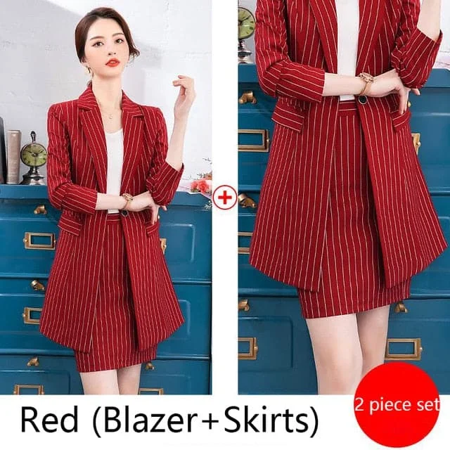 Red(Blazer+Skirt) Suit Set