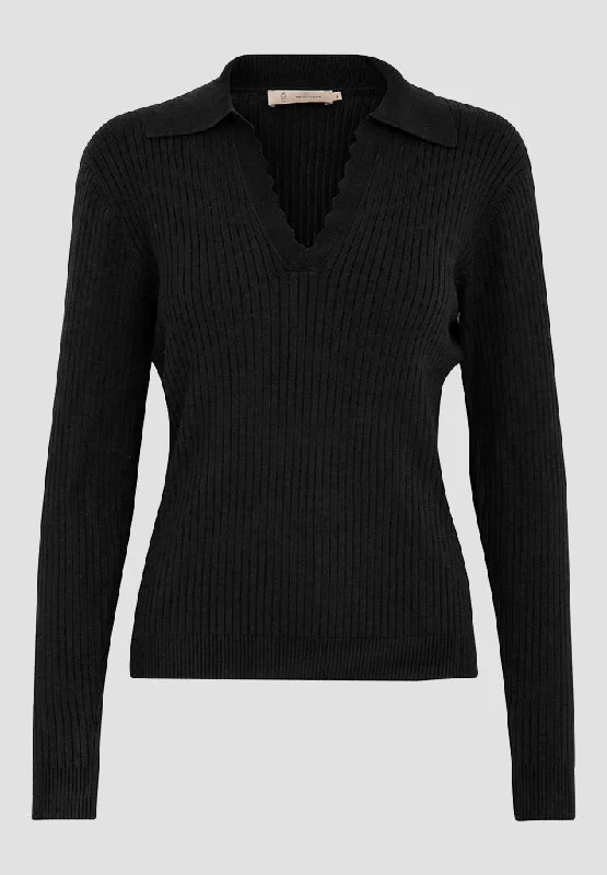 PCBandy V-Neck Long Sleeve Pullover - Black