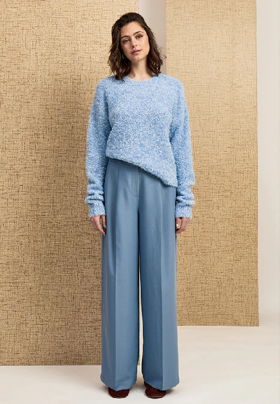 PCCoral GRS Boucle Knit Pullover - Allure Blue Melange