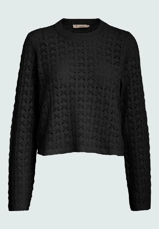 PCDana Open Knit Pullover - Black