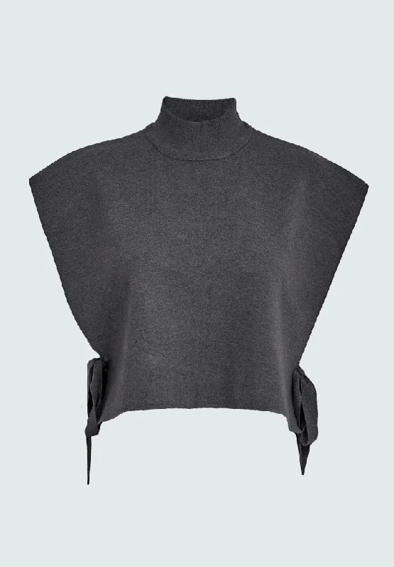 PCDenja High Neck Vest - Dark Grey Melange