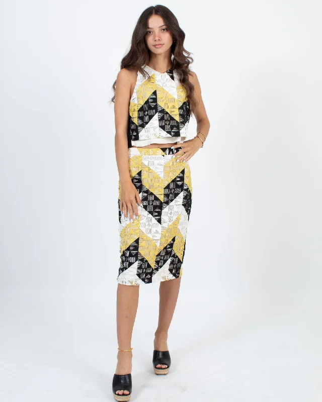 Skirt Set with Geometric Print