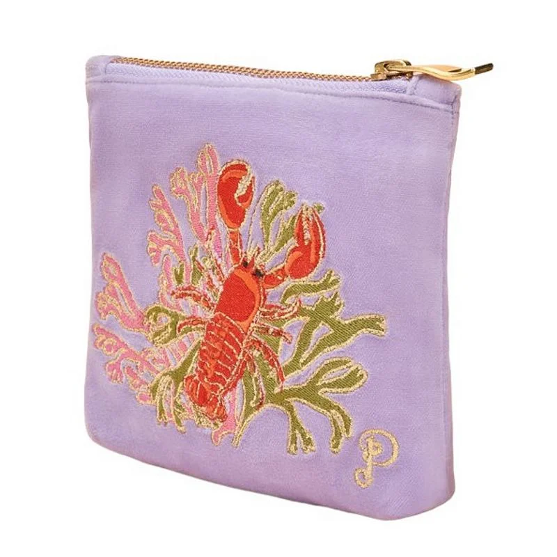 Velvet Mini Pouch Lobster Buddies Lavender